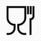 Food grade vector icon. Food safe material wine glass and fork symbol