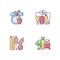 Food groups RGB color icons set