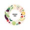 Food guide for healthy eating concept. Vector flat design various insoluble fiber sources products colorful symbol in circle frame