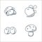 food hand drawn line icons. linear set. quality vector line set such as mushroom, apricot, turnip