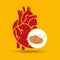 Food healthy heart chicken concept design icon