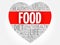 FOOD heart word cloud