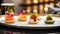 Food, hospitality and room service, starter appetisers as exquisite cuisine in hotel restaurant a la carte menu, culinary art and