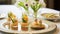 Food, hospitality and room service, starter appetisers as exquisite cuisine in hotel restaurant a la carte menu, culinary art and