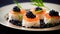 Food, hospitality and room service, starter appetisers with caviar as exquisite cuisine in hotel restaurant a la carte menu,