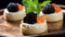 Food, hospitality and room service, starter appetisers with caviar as exquisite cuisine in hotel restaurant a la carte menu,