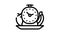 food by hour line icon animation