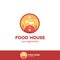 Food house catering restaurant bistro mart business logo with food dome cloche dish cover icon symbol as home