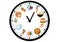 Food icons on a clock , food design