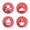 Food icons. Muffin cupcake symbol. Fork, spoon