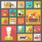 Food icons set for cooking, restaurant, fast food