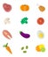 Food icons set Vector color healthy food icons set.