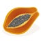 Food illustration, Papaya tropical fruit