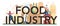 Food industry sector of the economy typographic header. Light manufacturing