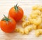 Food ingredient, tomatoes and macaroni