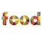 Food inside word text