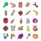 Food Items Doodle Icons Pack