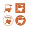 Food kiosk. Food cart stalls, Asian kiosk icon set