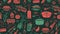 food and kitchen tool pattern background ai generated