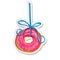 Food label or sticker Donut on a ribbon