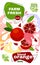 Food label template. vector illustration for organic red blood orange milkshake fruit drink. natural bio fruits package design.