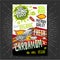 Food labels stickers set colorful sketch style fruits, spices vegetables package design. Cardamom, tea. Vegetable label.