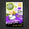 Food labels stickers set colorful sketch style fruits, spices vegetables package design. Eggplant. Vegetable label.