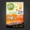 Food labels stickers set colorful sketch style fruits, spices vegetables package design. mushrooms, chanterelles. Vegetable label.