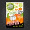 Food labels stickers set colorful sketch style fruits, spices vegetables package design. Pumpkin. Vegetable label.