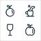 Food line icons. linear set. quality vector line set such as apple, glass, coffee