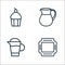 Food line icons. linear set. quality vector line set such as food tray, electric kettle, jug
