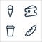 Food line icons. linear set. quality vector line set such as hot dog, drink, cheese