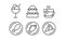 Food line icons set, delicious dishes and desserts, cafe, bar, food delivery vector Illustration on a white background