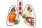 Food for lung health. Isolate on a white background