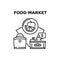 Food Market Vector Concept Black Illustration