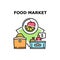 Food Market Vector Concept Color Illustration