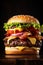 food meat burger fast hamburger fat snack sandwich beef fast food. Generative AI.