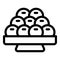 Food menu dumplings icon outline vector. Hot asian food