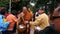 Food offerings to a monk