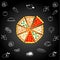 food online banner pizza collection vector illustration on black background