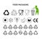 Food packaging symbols set resin icons plastic wrapping package sign