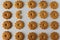 Food pattern- crispy cookies on white background