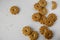 Food pattern- crispy homemade cookies on white background