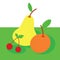 Food Pear Cherry Apricot Kid Graphic Illustration