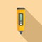 Food ph meter icon flat vector. Medical experiment solution