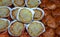 food photography, detail of tray of savory pies perfect for parties or snacks.