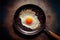 food photography of fried egg as explosion of taste advertisement background concept made with Generative AI