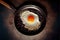 food photography of fried egg as explosion of taste advertisement background concept made with Generative AI
