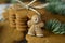 Food photography of a miniature gingerbread man
