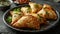 Food Photography: A plate of freshly prepared Samosa